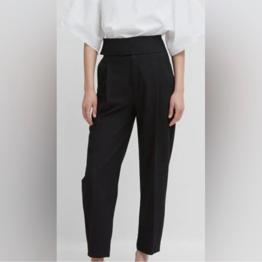 Toteme Black Pleated Trousers (Boucle)